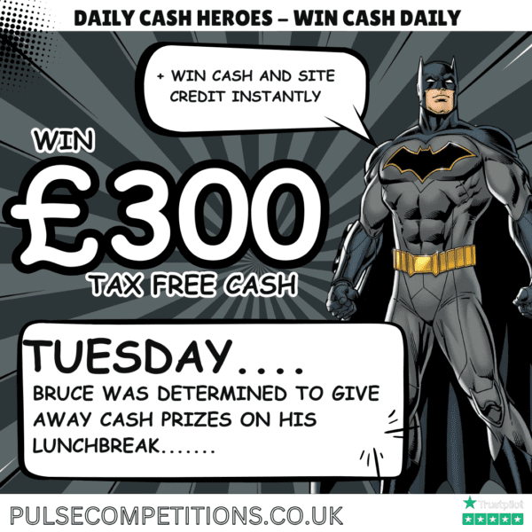 Daily Cash Draw - £300 Tax Free Cash +instants